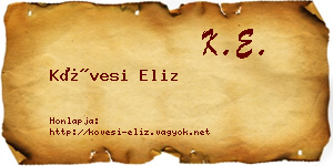 Kövesi Eliz névjegykártya